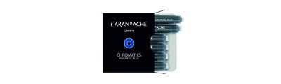 Caran D'Ache Box of 6 Ink Cartridges Fountain CHROMATICS Magnetic Blue